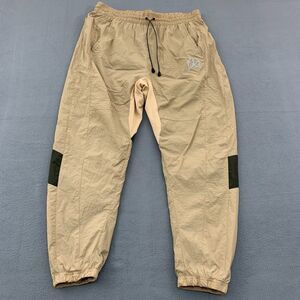 Raw Gear Joggers Men Large Tan Nylon Color Block Windbreaker Taper Elastic Waist